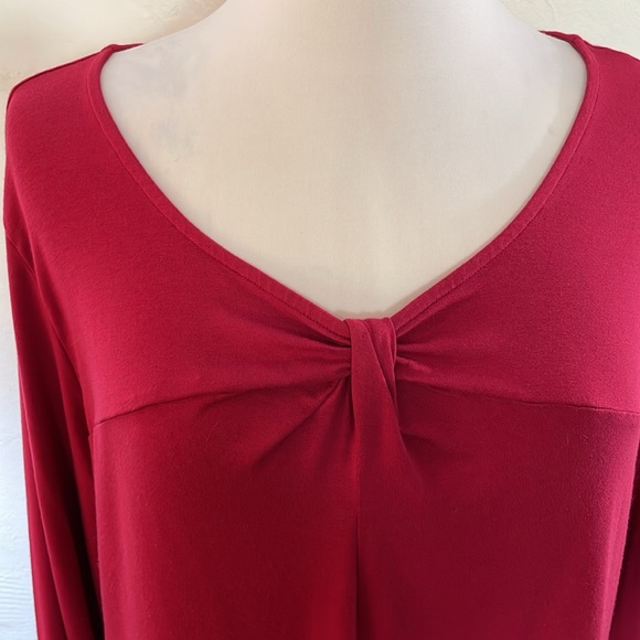 Eileen Fisher Long Sleeve Tunic Style Cranberry Color Rayon Blend Dress … - Picture 2 of 7